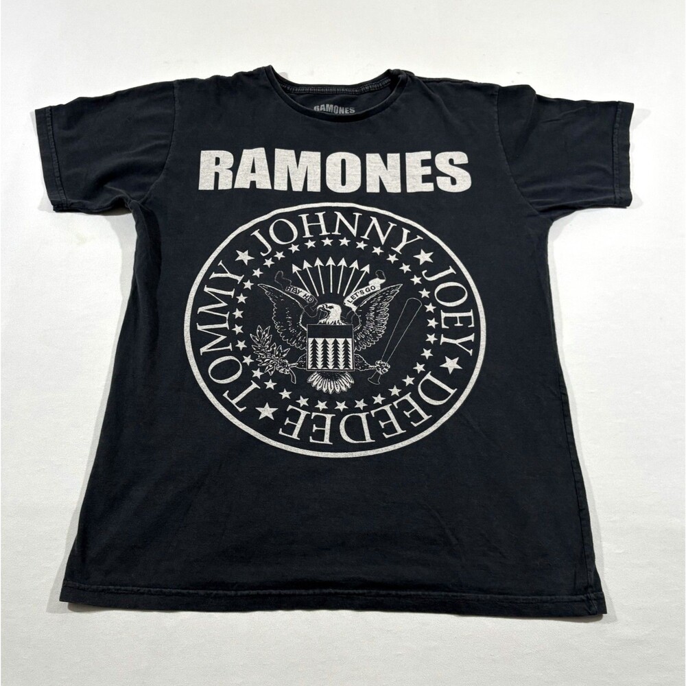Ramones T-Shirt Y2K Presidential Seal Merch Grunge Punk Concert Black Sz L Flaw
